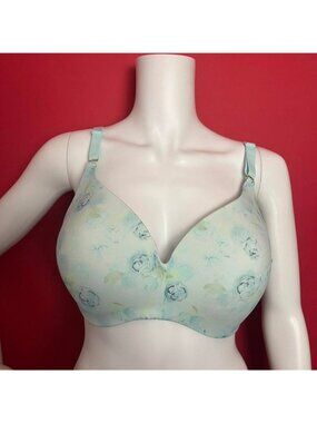 Sleek back /  Pastel teal floral bra 💙🤍​